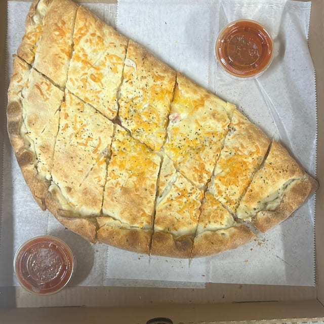 Chicken Kabob Calzone.