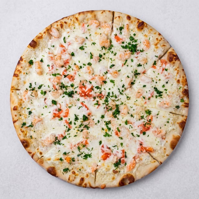 Shrimp Scampi Pizza.